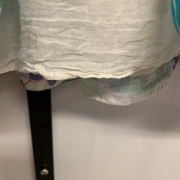 La Plage Seaside Skirt Mughal Carnation Print Cotton Sz Small Resortwear Coastal - Picture 7 of 13